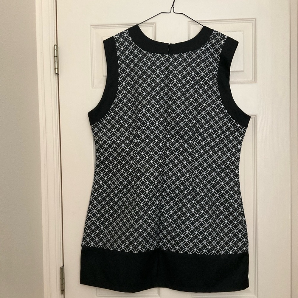 Fab 1960’s Inspired Mini Dress; Mod Geometric Design! Black & White Sleeveless - Picture 8 of 8